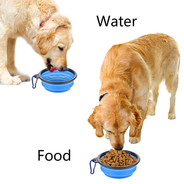 Collapsible Pet Silicone Dog Food Water