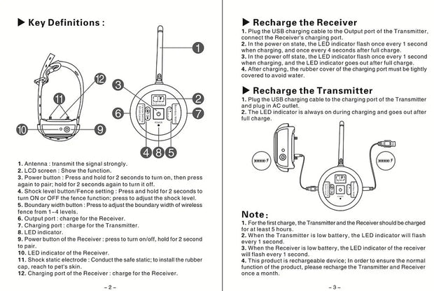 Dog Wireless Rechargeable Electric Fence