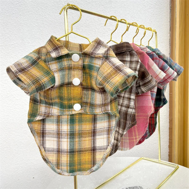 Classic Plaid Puppy Dog T Shirt